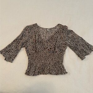Mudd Women's Leopard Print Blouse